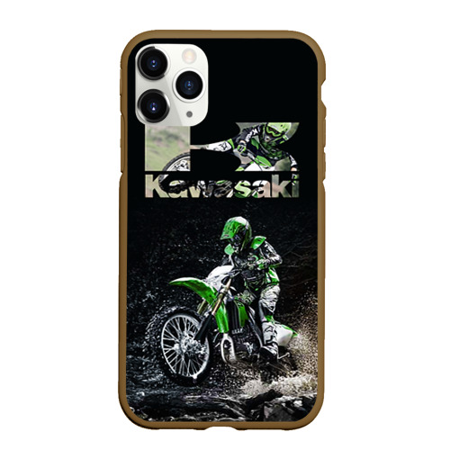 Чехол для iPhone 11 Pro Max матовый Kawasaky cross, цвет коричневый