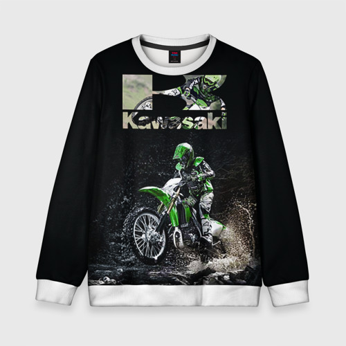 Детский свитшот 3D Kawasaky cross, цвет 3D печать