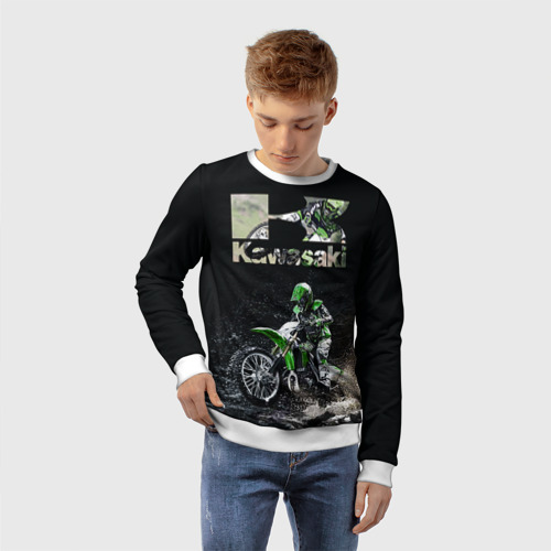 Детский свитшот 3D Kawasaky cross - фото 3