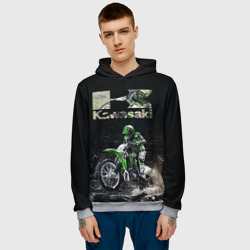 Мужская толстовка 3D Kawasaky cross - фото 2