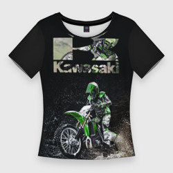 Женская футболка 3D Slim Kawasaky cross