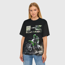 Женская футболка oversize 3D Kawasaky cross - фото 2