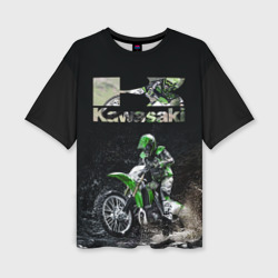 Женская футболка oversize 3D Kawasaky cross