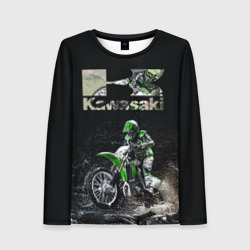 Женский лонгслив 3D Kawasaky cross