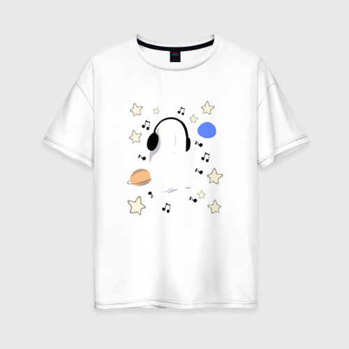 Женская футболка хлопок Oversize Undertale Napstablook, цвет белый