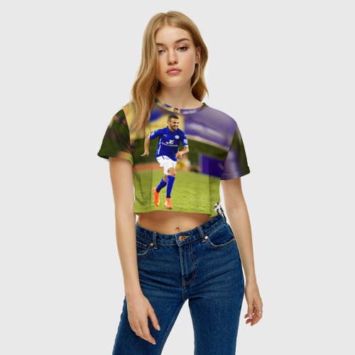 Женская футболка Crop-top 3D Рияд Махрез, цвет 3D печать - фото 3