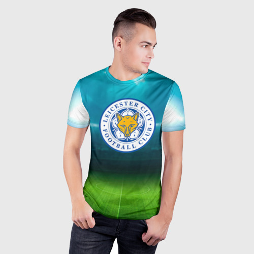 Мужская футболка 3D Slim FC Leicester, цвет 3D печать - фото 3