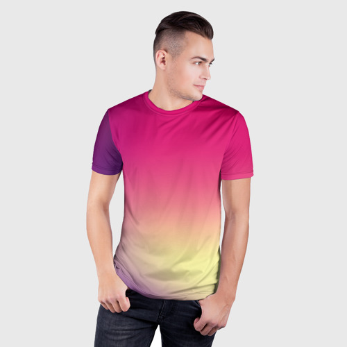 Мужская футболка 3D Slim Градиент, цвет 3D печать - фото 3