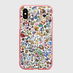 Чехол для iPhone XS Max матовый Покемоны