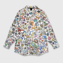 Женская рубашка oversize 3D Покемоны