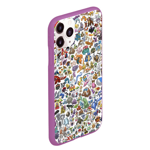 Чехол для iPhone 11 Pro Max матовый Покемоны, цвет фиолетовый - фото 3