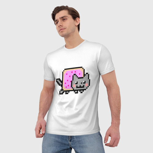 Мужская футболка 3D Нян-котэ, цвет 3D печать - фото 3