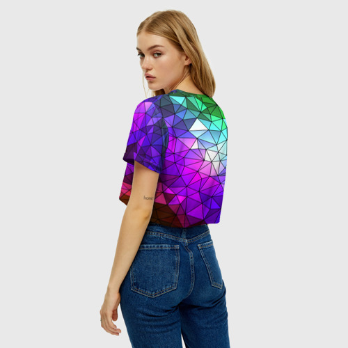 Женская футболка Crop-top 3D Стекло мозаики, цвет 3D печать - фото 5