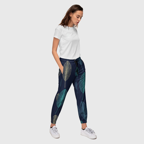 Женские брюки 3D Листья, цвет 3D печать - фото 5