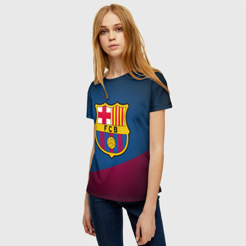 Женская футболка 3D ФК Барселона, цвет 3D печать - фото 3