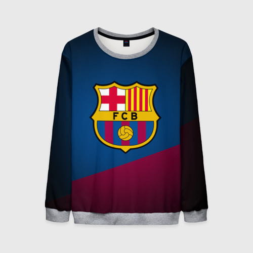 Мужской свитшот 3D ФК Барселона, цвет меланж