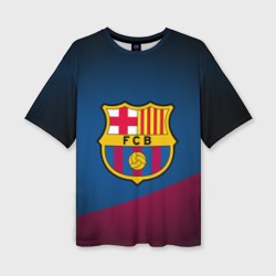 Женская футболка oversize 3D ФК Барселона