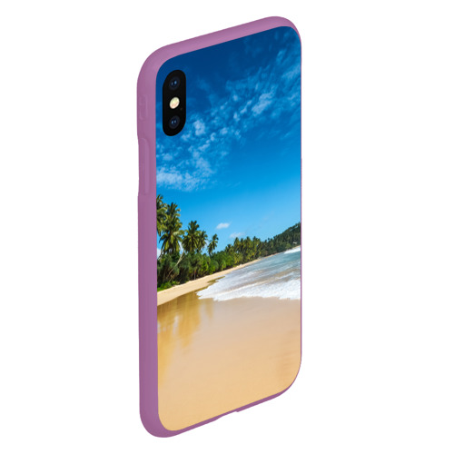 Чехол для iPhone XS Max матовый Шикарный пляж, цвет фиолетовый - фото 3