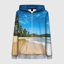 Женская толстовка 3D на молнии Шикарный пляж