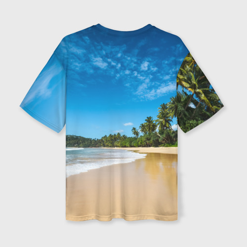 Женская футболка oversize 3D Шикарный пляж, цвет 3D печать - фото 2
