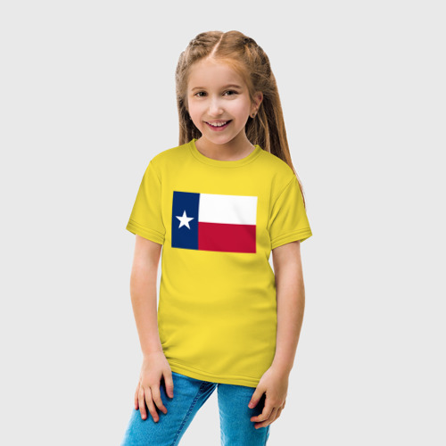Детская футболка хлопок Техас, цвет желтый - фото 5