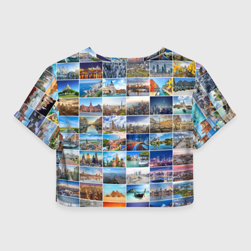 Женская футболка Crop-top 3D Мир путешествий, цвет 3D печать - фото 2