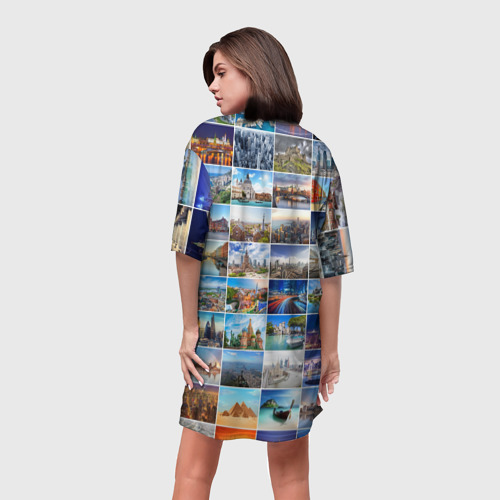 Платье-футболка 3D Мир путешествий, цвет 3D печать - фото 4