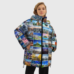 Женская зимняя куртка Oversize Мир путешествий - фото 2