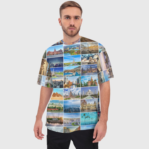 Мужская футболка oversize 3D Достопримечательности планеты, цвет 3D печать - фото 3