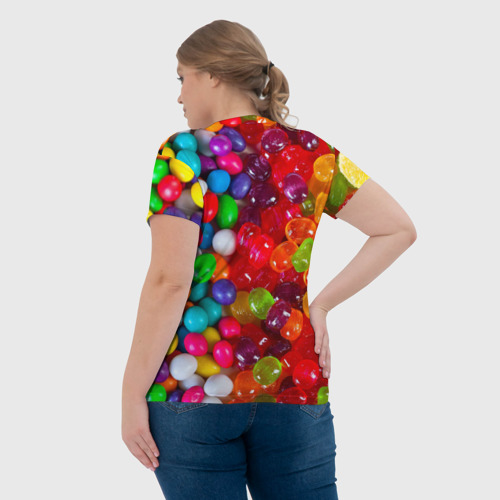 Женская футболка 3D с принтом Вкусняшки, вид сзади #2