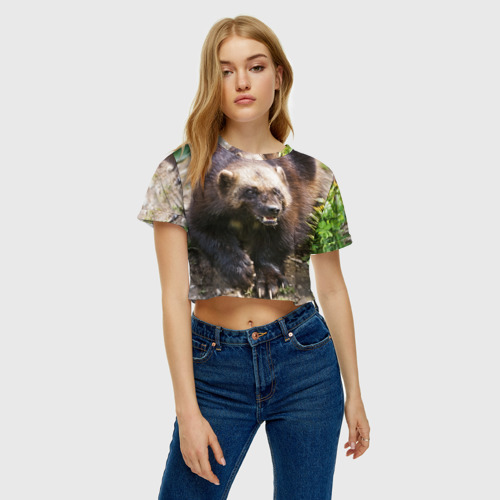 Женская футболка Crop-top 3D Росомаха, цвет 3D печать - фото 4