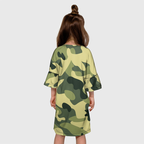 Детское платье 3D Зелёный камуфляж, цвет 3D печать - фото 5