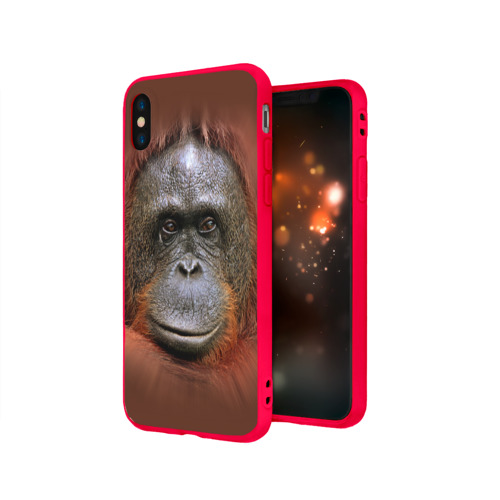 Чехол для Apple iPhone X силиконовый матовый Обезьяна Фото 01 Чехол для Apple iPhone X силиконовый матовый Обезьяна Фото 01