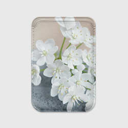 Картхолдер Magsafe магнитный Белые цветочки 3
