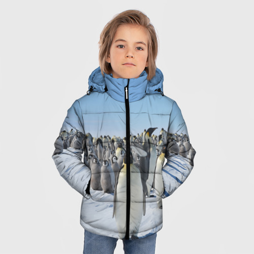 Зимняя куртка для мальчиков 3D Пингвины, цвет светло-серый - фото 3