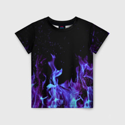 Детская футболка 3D Синий огонь