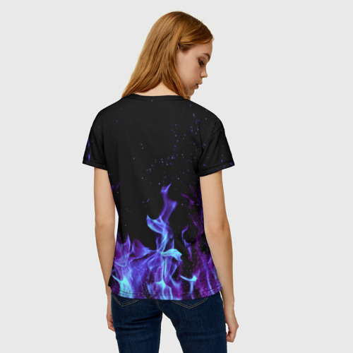 Женская футболка 3D Синий огонь, цвет 3D печать - фото 4