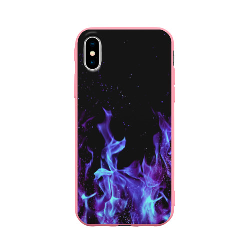 Чехол для Apple iPhone X силиконовый матовый Синий огонь Фото 01 Чехол для Apple iPhone X силиконовый матовый Синий огонь Фото 01