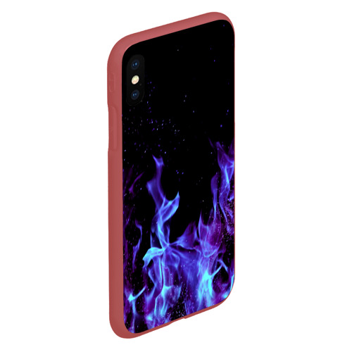 Чехол для iPhone XS Max матовый Синий огонь, цвет красный - фото 3