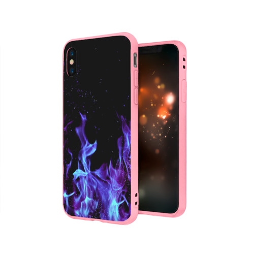 Чехол для Apple iPhone X силиконовый матовый Синий огонь Фото 01 Чехол для Apple iPhone X силиконовый матовый Синий огонь Фото 01