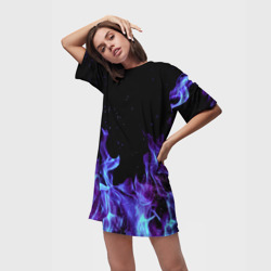 Платье-футболка 3D Синий огонь - фото 2