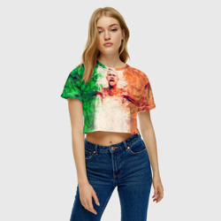 Женская футболка Crop-top 3D Конор Макгрегор 1 - фото 2