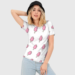 Женская футболка 3D Slim Мороженое розовое - фото 2