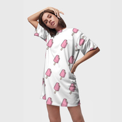 Платье-футболка 3D Мороженое розовое - фото 2