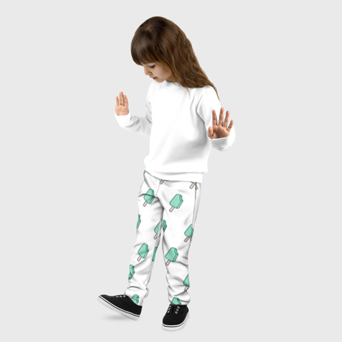 Детские брюки 3D Мороженое мятное, цвет 3D печать - фото 3