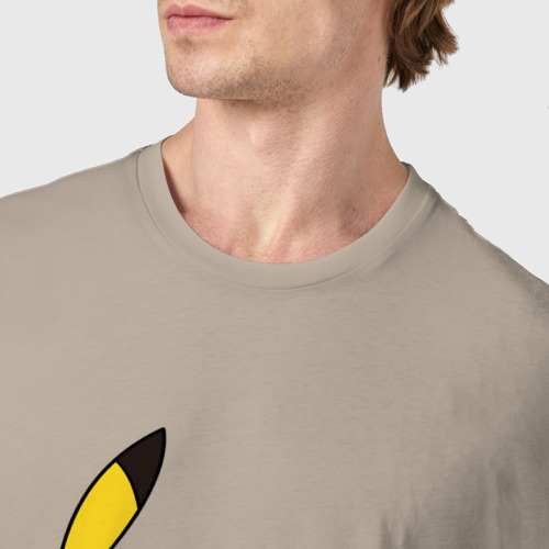 Мужская футболка хлопок Насупившийся Пикачу, цвет миндальный - фото 6