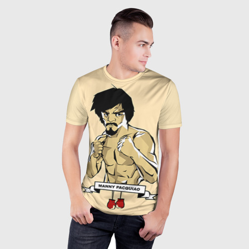 Мужская футболка 3D Slim Manny Pacquiao, цвет 3D печать - фото 3