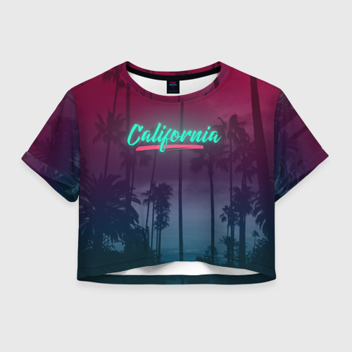 Женская футболка Crop-top 3D California, цвет 3D печать
