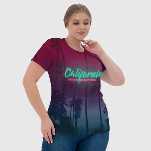 Женская футболка 3D California, цвет 3D печать - фото 6