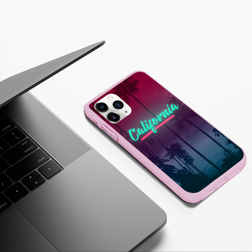 Чехол для iPhone 11 Pro Max матовый California, цвет розовый - фото 5